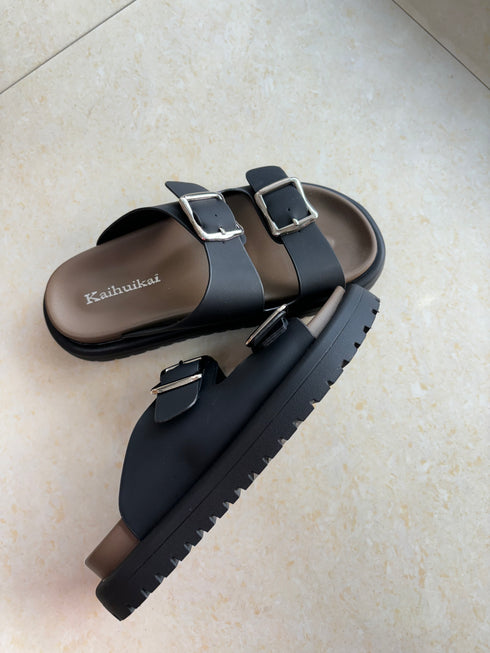 Casual Double Adjustable Strap Sliders